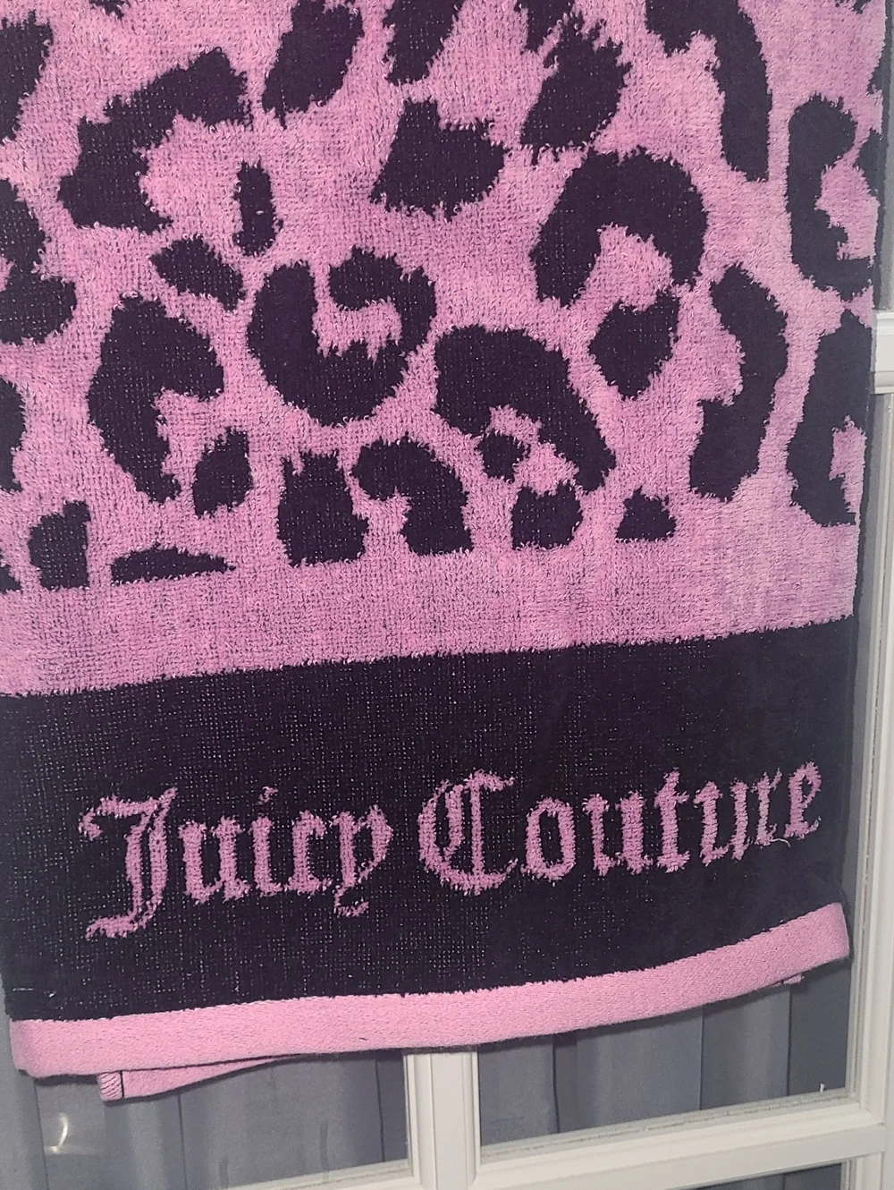 Juicy Couture Pink Leopard Print Beach Towel